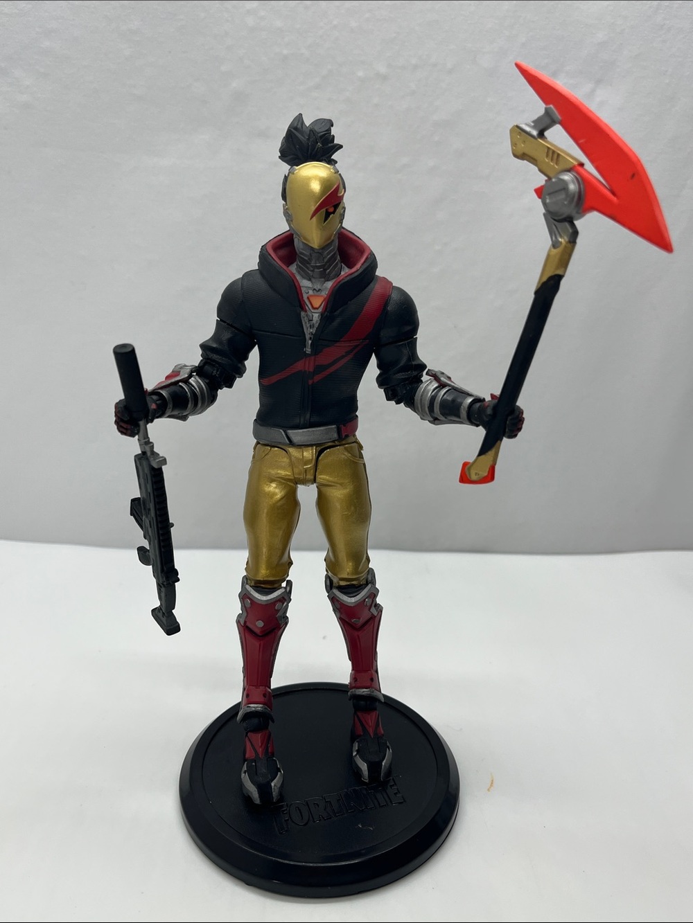 Gold and Red Strike Fortnite Action Figure with Pickaxe